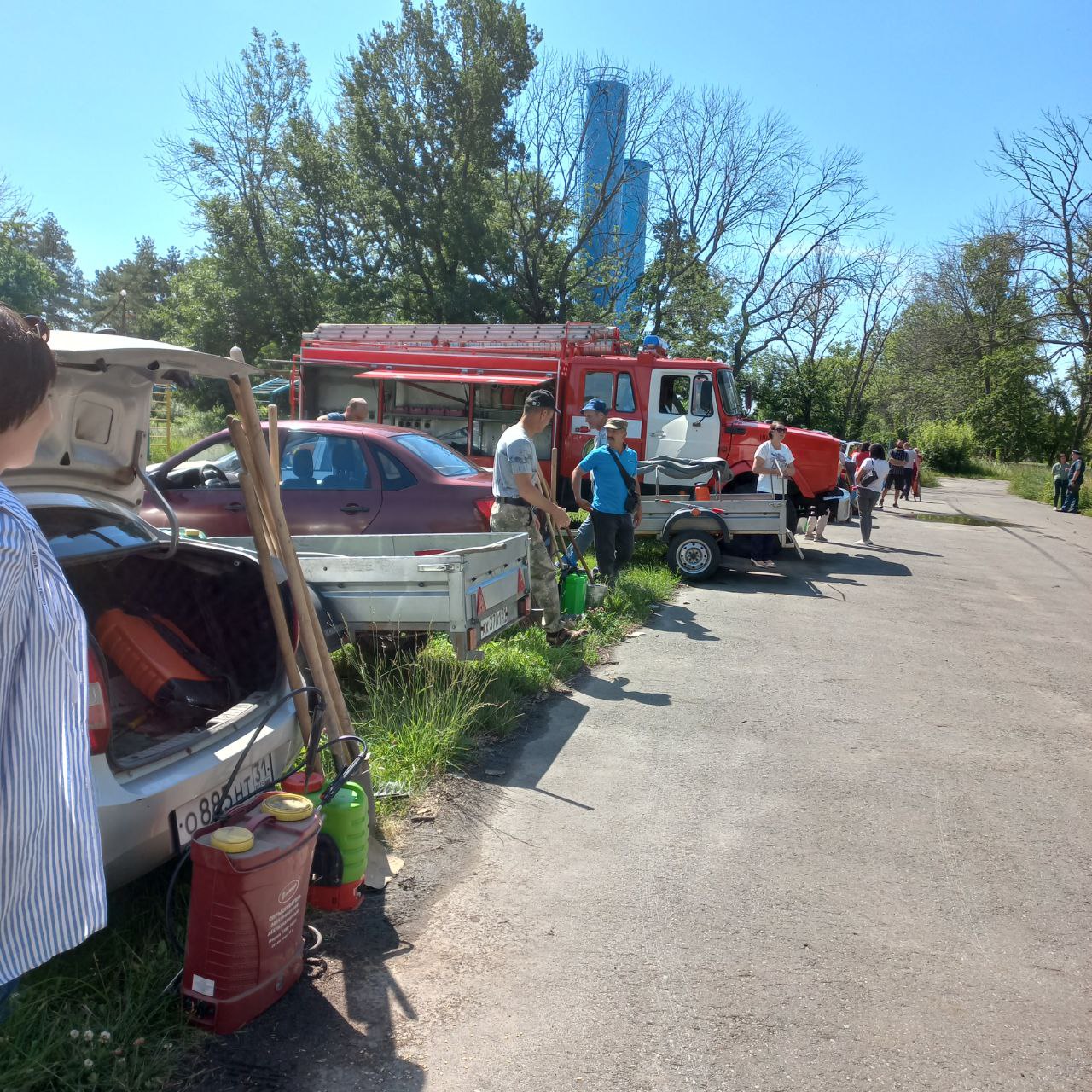 Смотр сил и средств добровольных пожарных дружин Алексеевского городского округа.